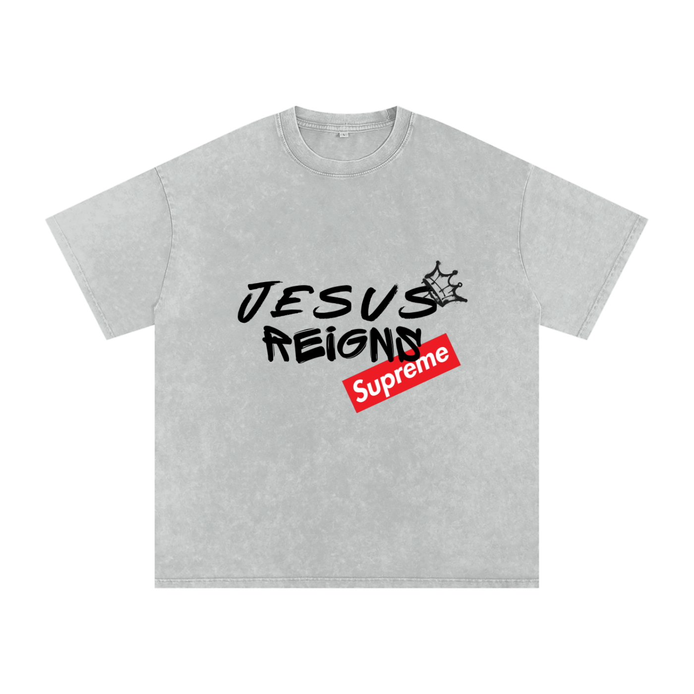 Snow Washed Oversized Cotton T-Shirt