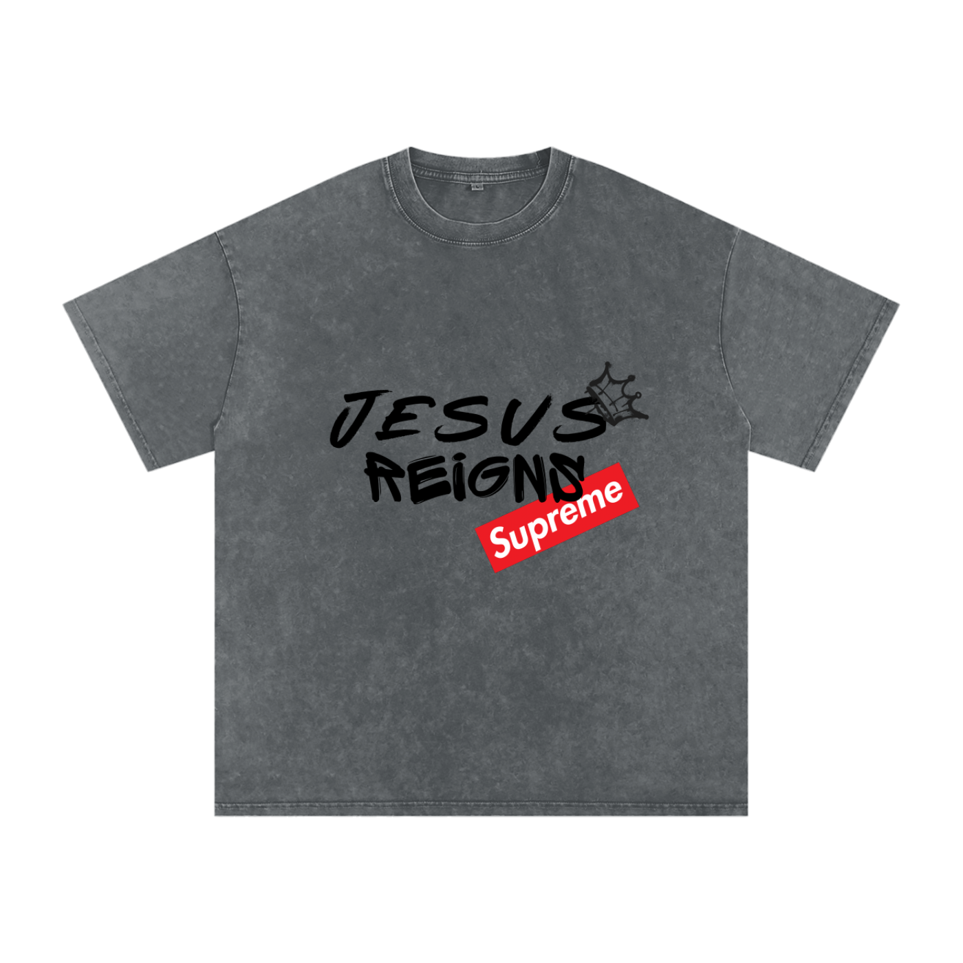 Snow Washed Oversized Cotton T-Shirt