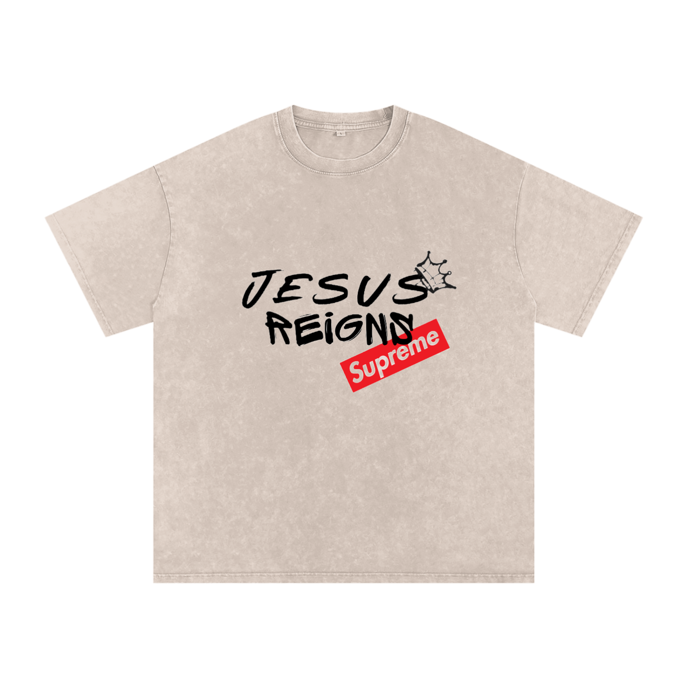 Snow Washed Oversized Cotton T-Shirt