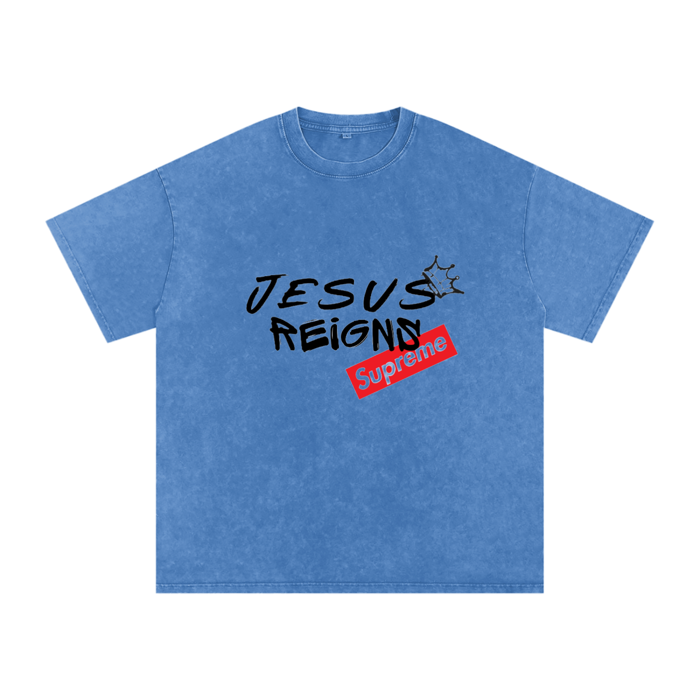 Snow Washed Oversized Cotton T-Shirt