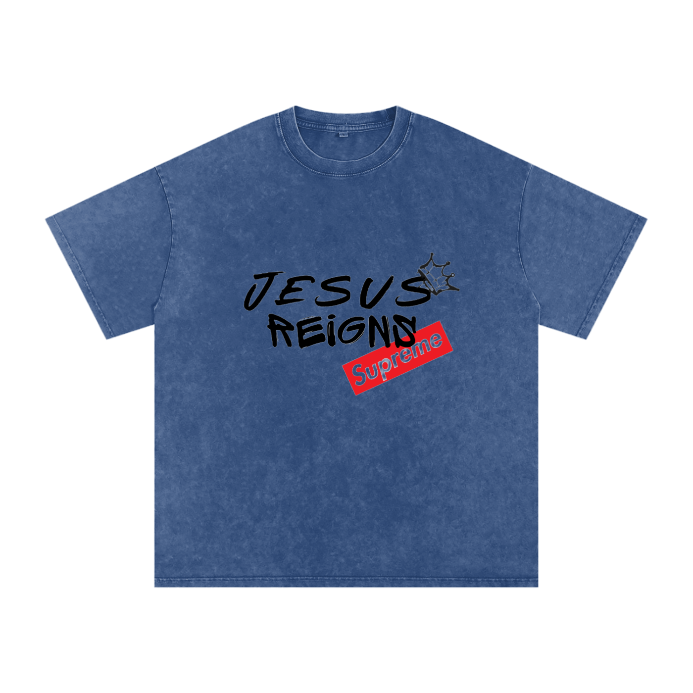 Snow Washed Oversized Cotton T-Shirt