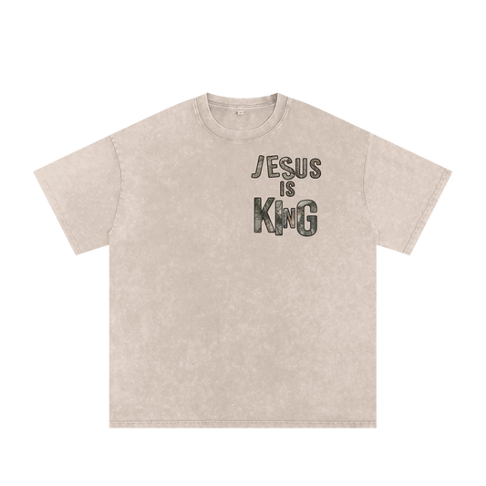 Jesus is King Snow Washed Tee - alternate view