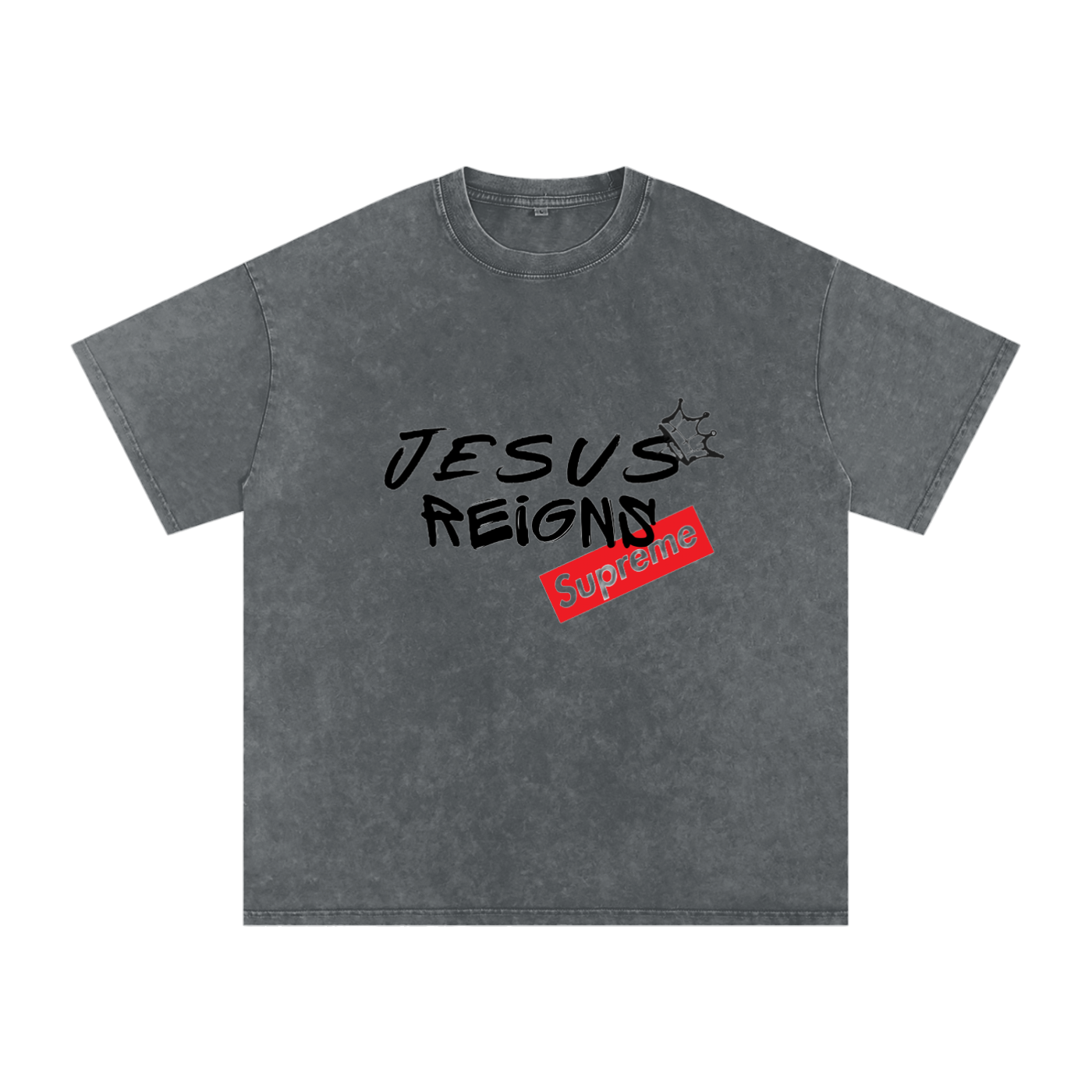 Snow Washed Oversized Cotton T-Shirt