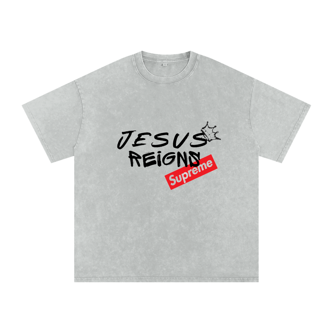 Snow Washed Oversized Cotton T-Shirt