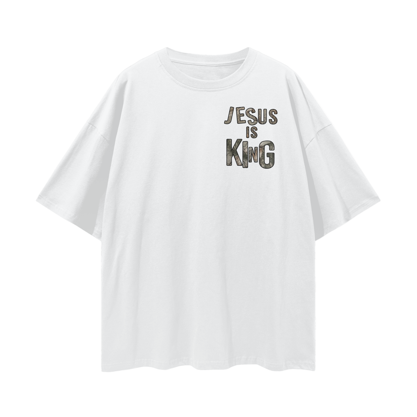 Jesus Is King Loose Drop Shoulder Tee