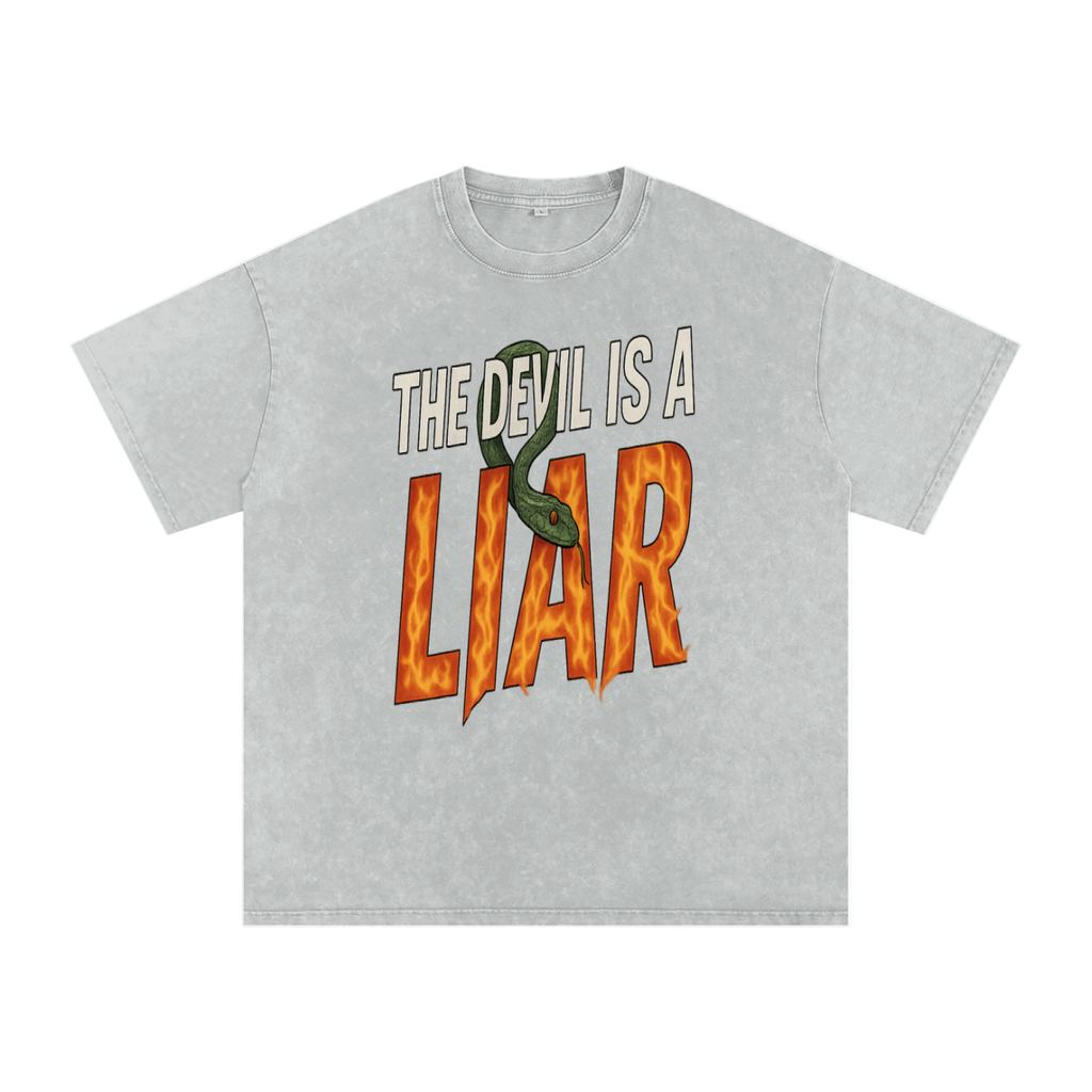 The Devil is a Liar Snow Washed Tee