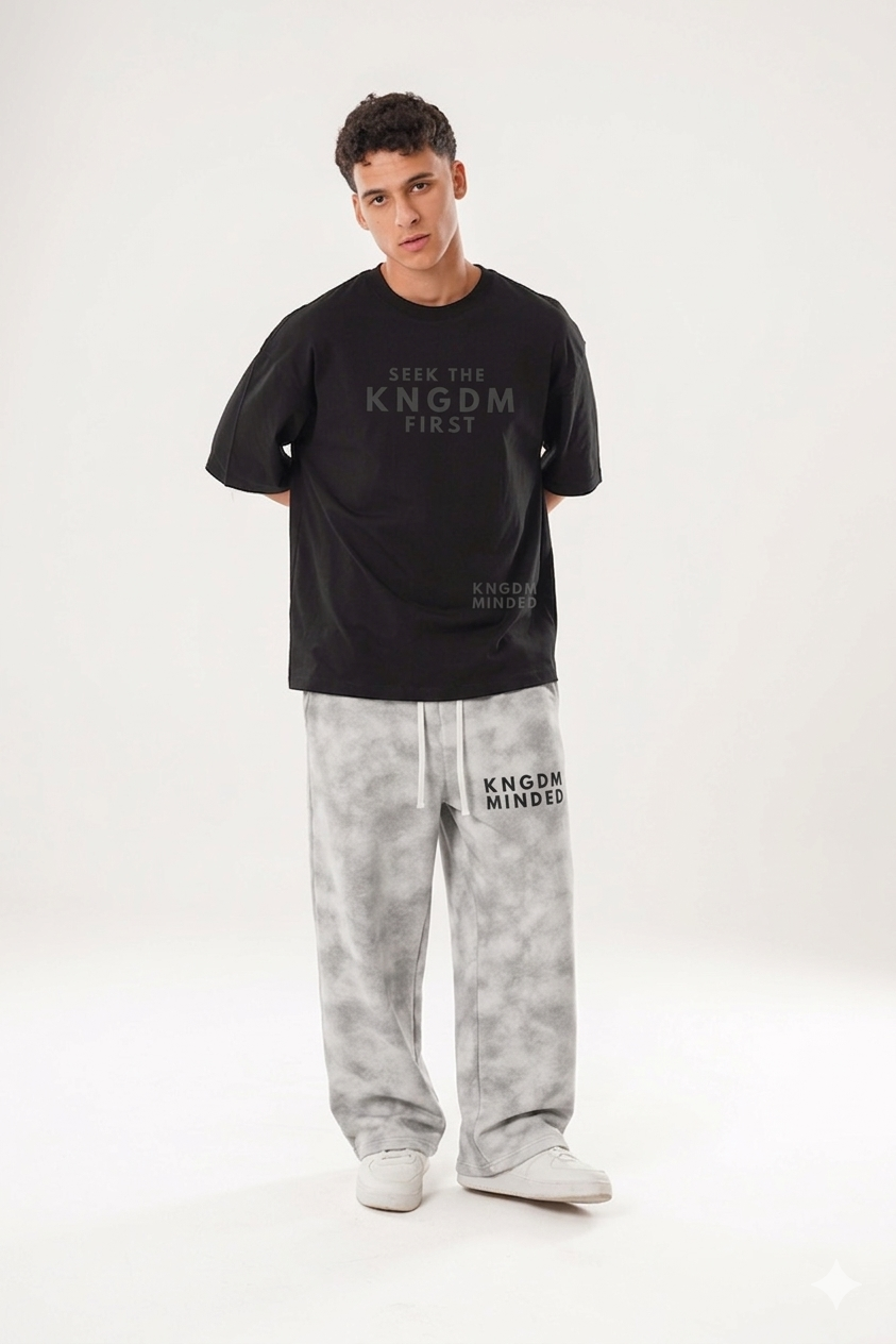 KNGDM Baggy Artic Camo Fleeced Sweatpants