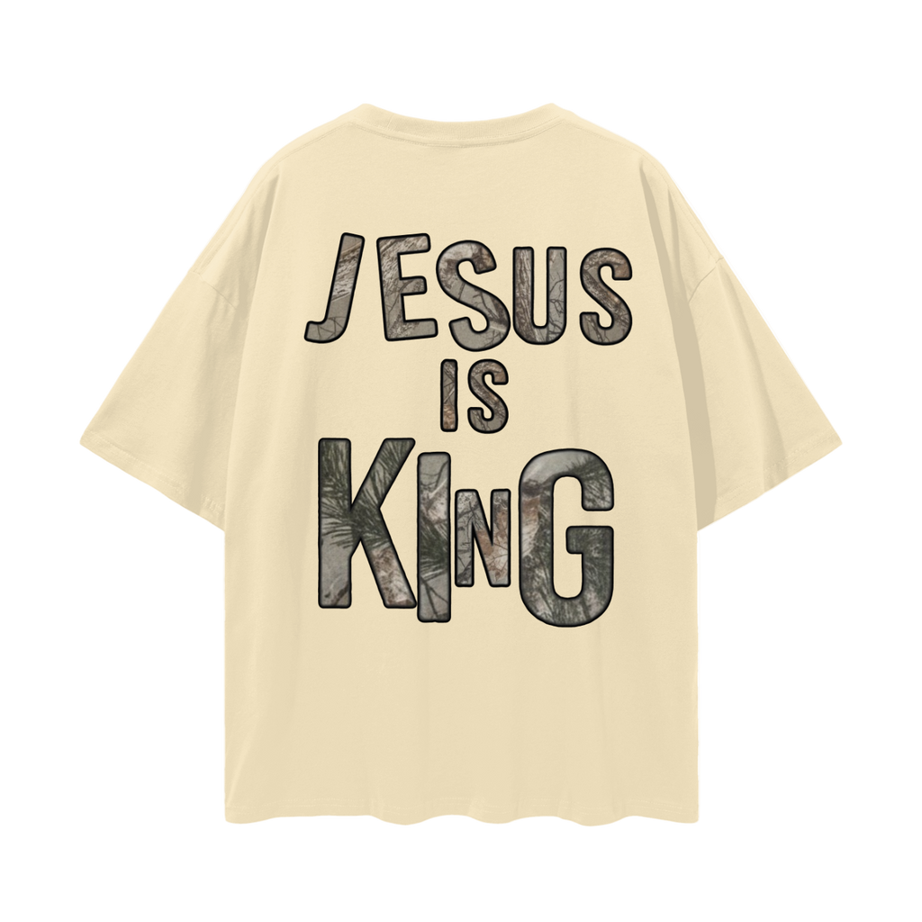 Jesus Is King Loose Drop Shoulder Tee