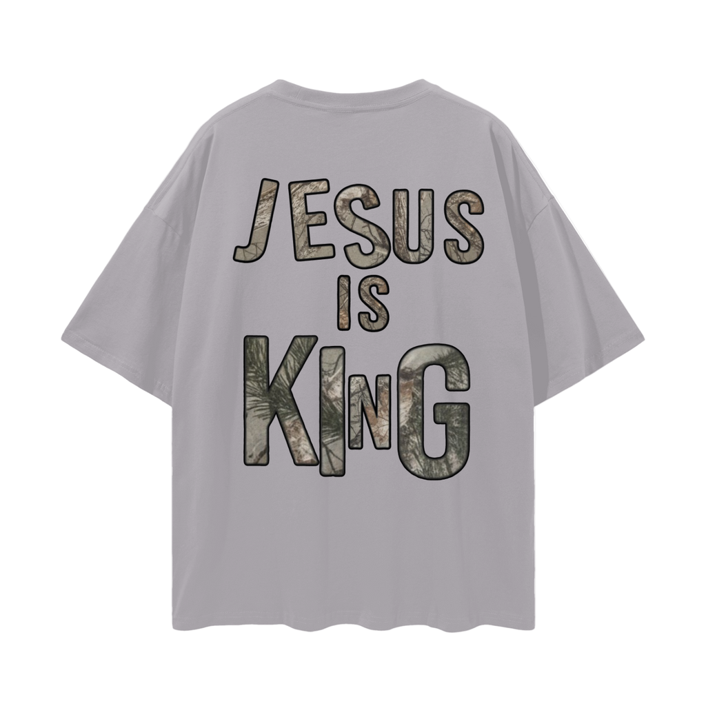 Jesus Is King Loose Drop Shoulder Tee