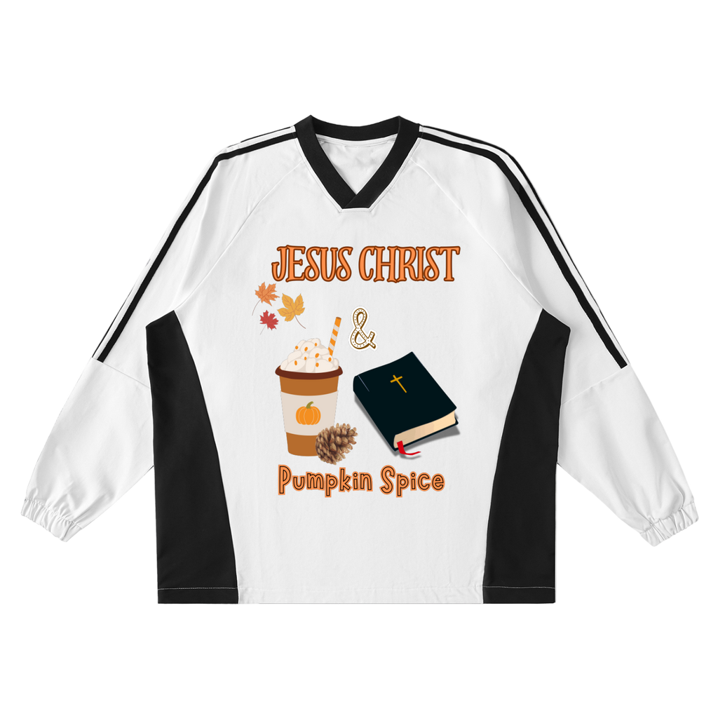 Jesus Christ and Pumpkin Spice Jersey Crew Pullover