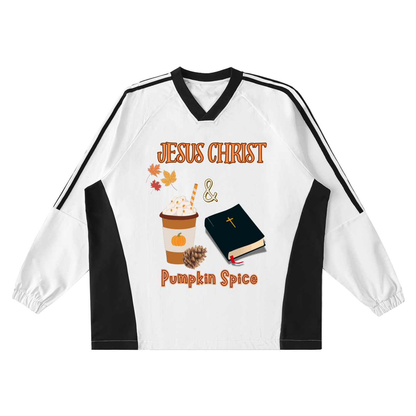 Jesus Christ and Pumpkin Spice Jersey Crew Pullover
