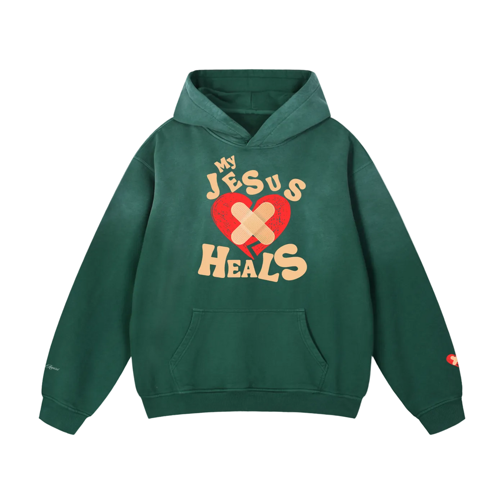 My Jesus Heals Sunfaded Oversized Hoodie