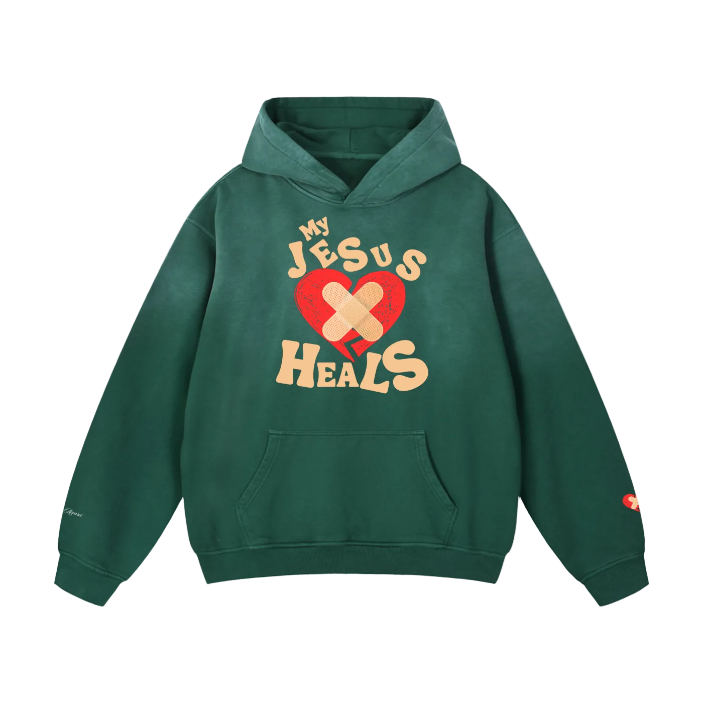 My Jesus Heals Sunfaded Oversized Hoodie