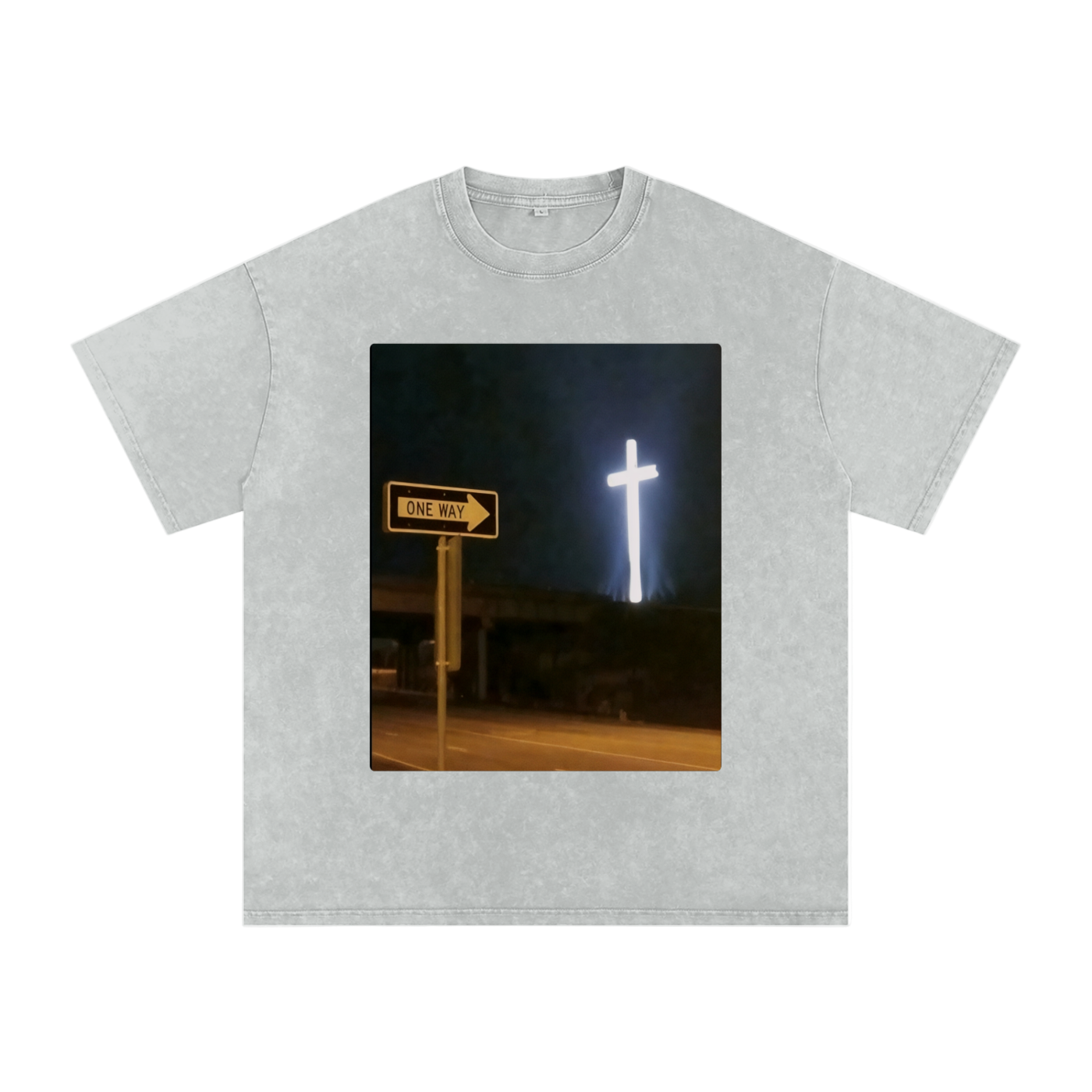 One Way Graphic Snow Washed Tee