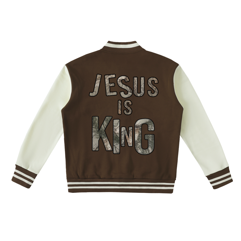 Jesus Is King Fleeced Varsity Jacket