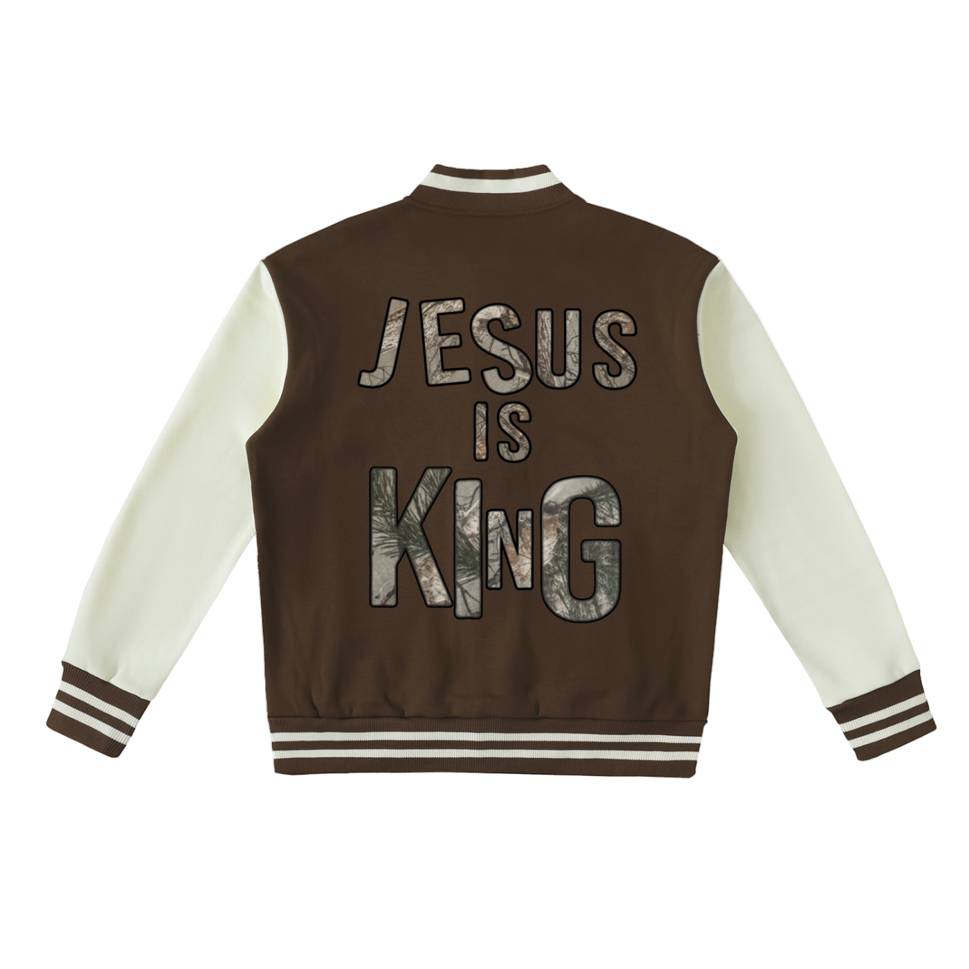 Jesus Is King Fleeced Varsity Jacket