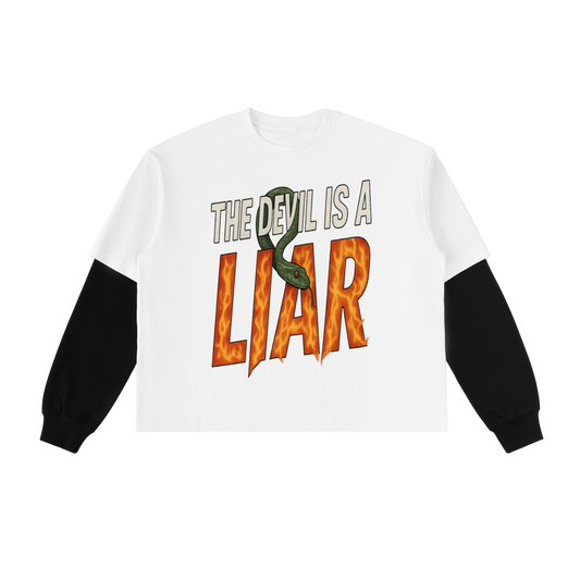 The Devil is a Liar Layered Long Sleeve Tee - alternate view