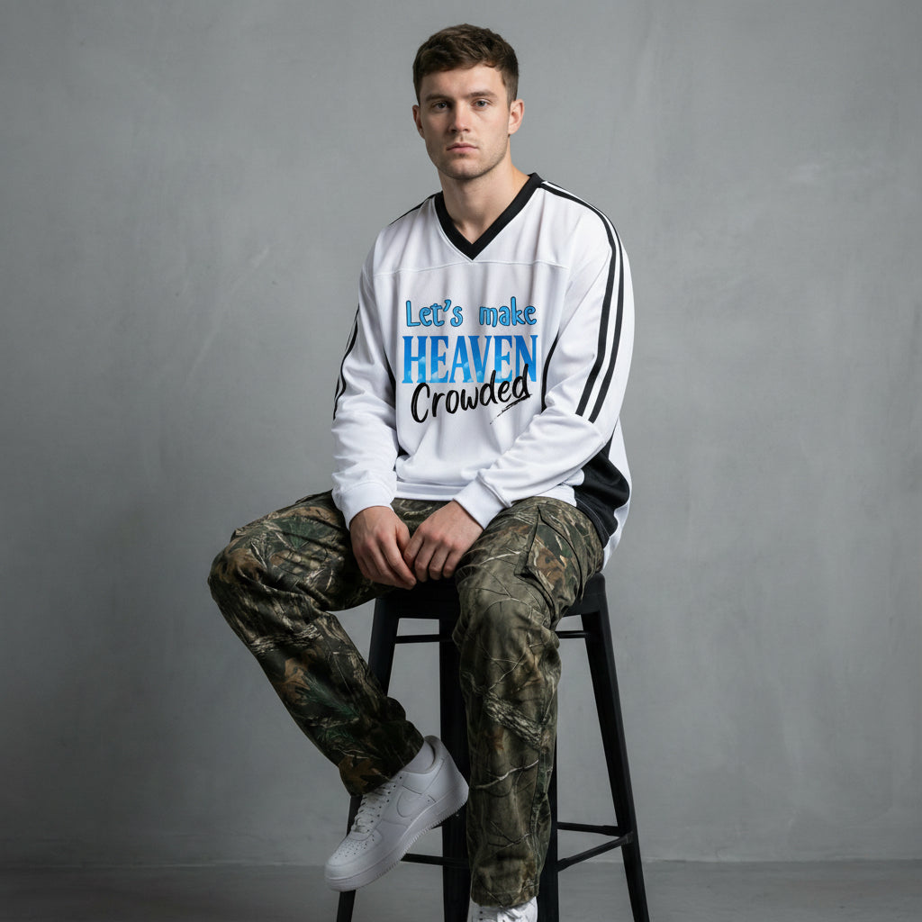 Let’s Make Heaven Crowded Jersey Crew Pullover
