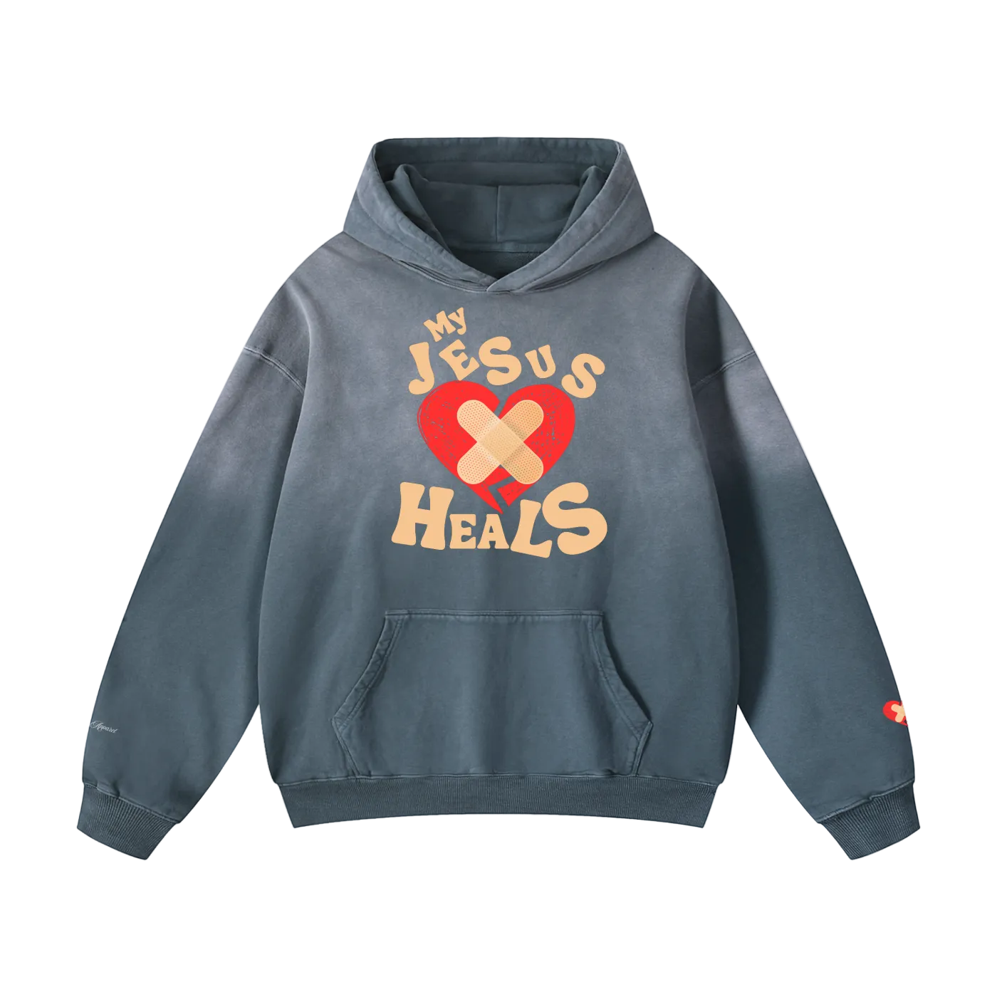 My Jesus Heals Sunfaded Oversized Hoodie