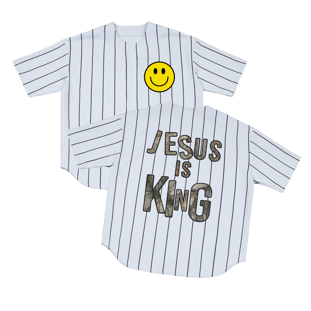 Jesus Is King Pinstripe Baseball Jersey