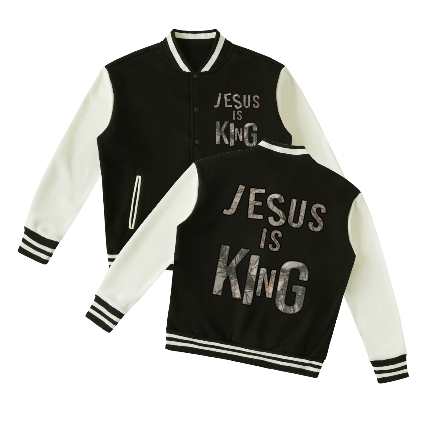 Jesus Is King Fleeced Varsity Jacket