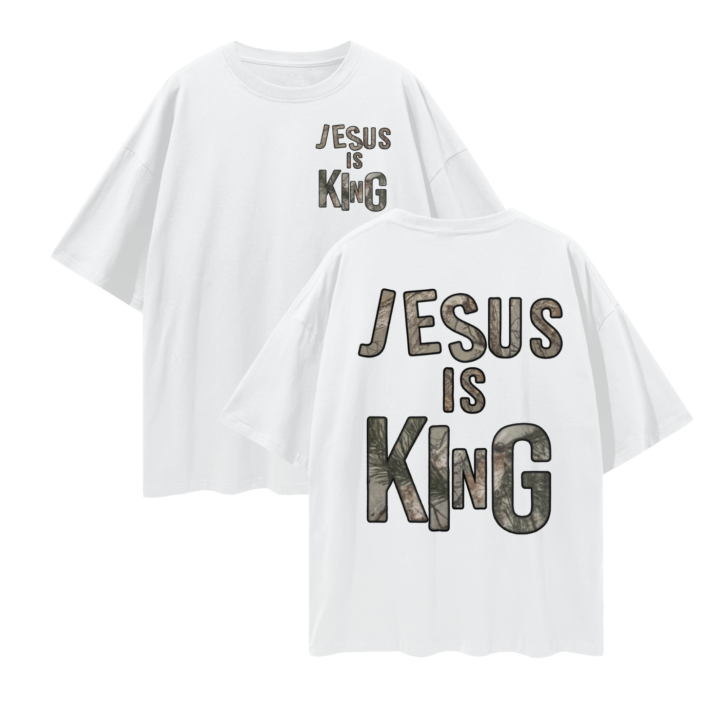 Jesus Is King Loose Drop Shoulder Tee
