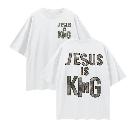 Jesus Is King Loose Drop Shoulder Tee