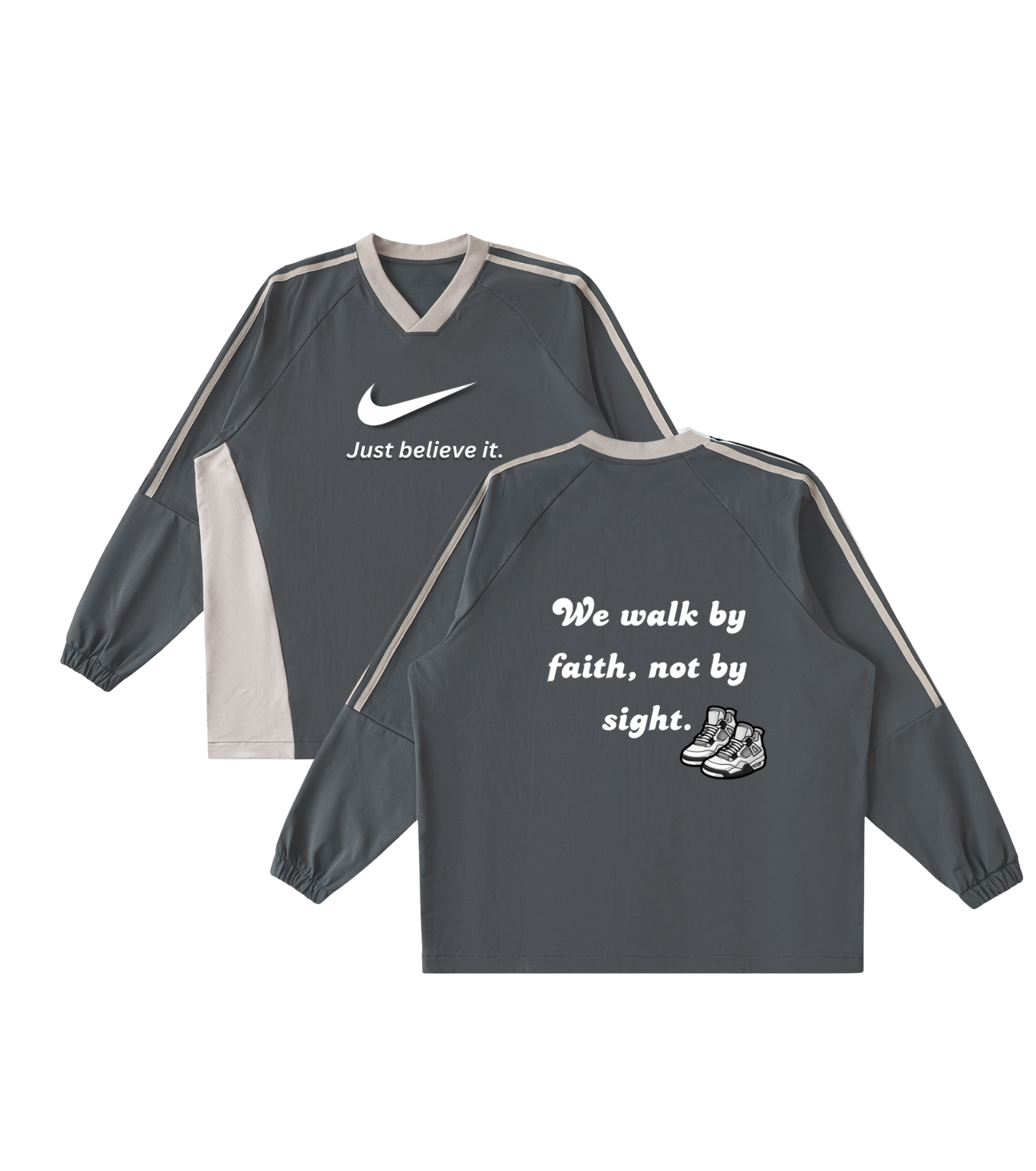 Just Believe It Jersey Crew Pullover