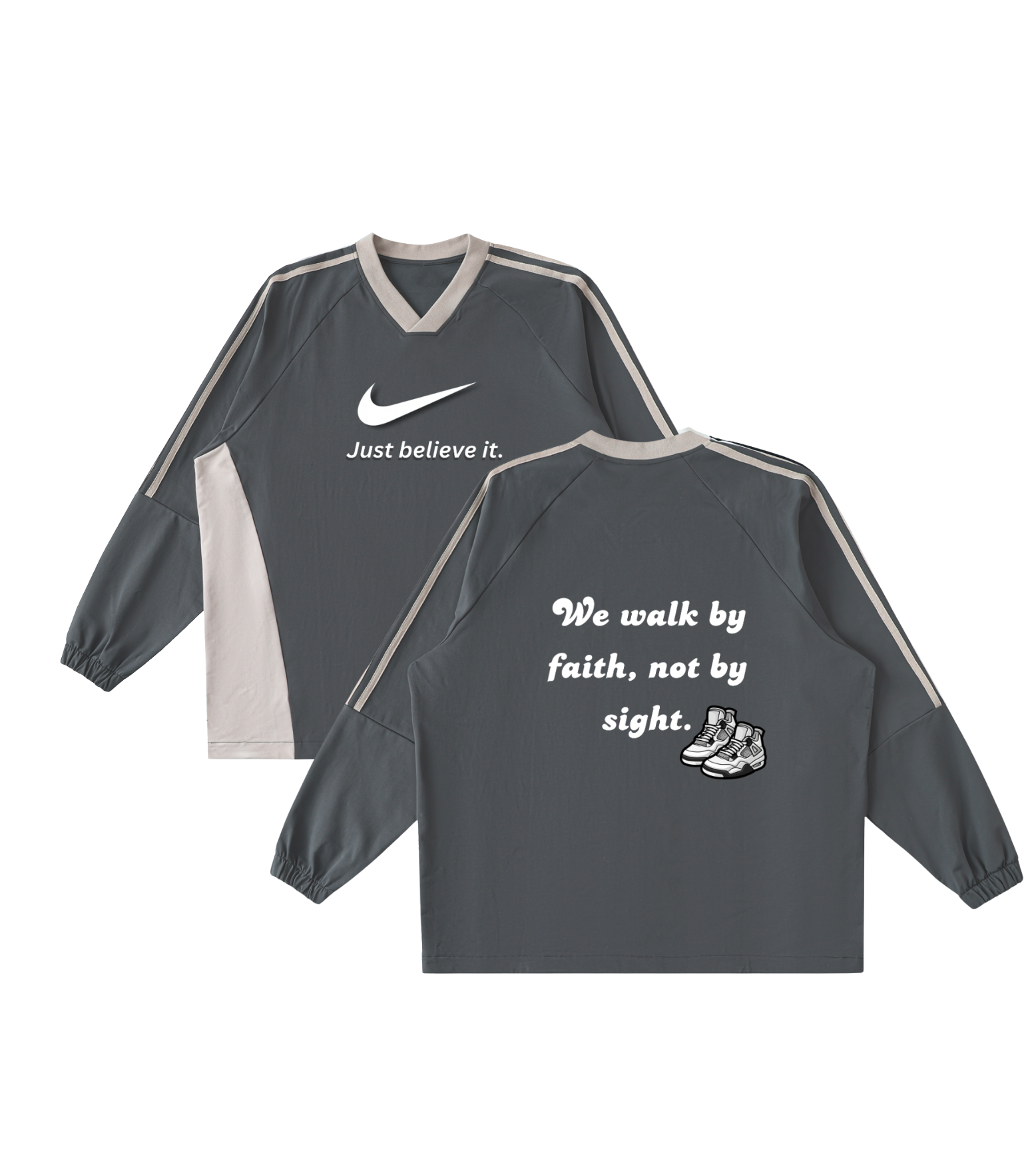 Just Believe It Jersey Crew Pullover
