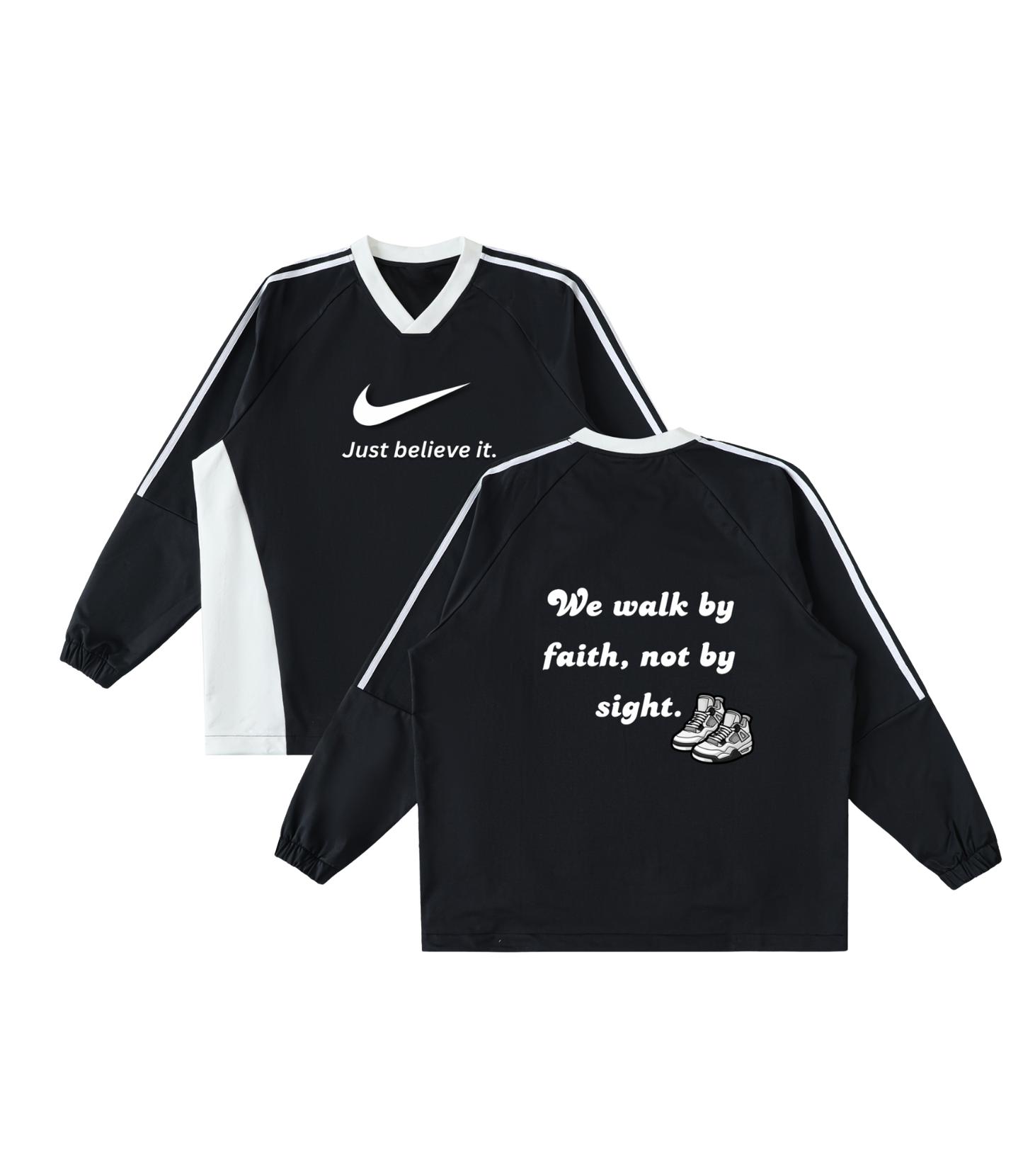 Just Believe It Jersey Crew Pullover