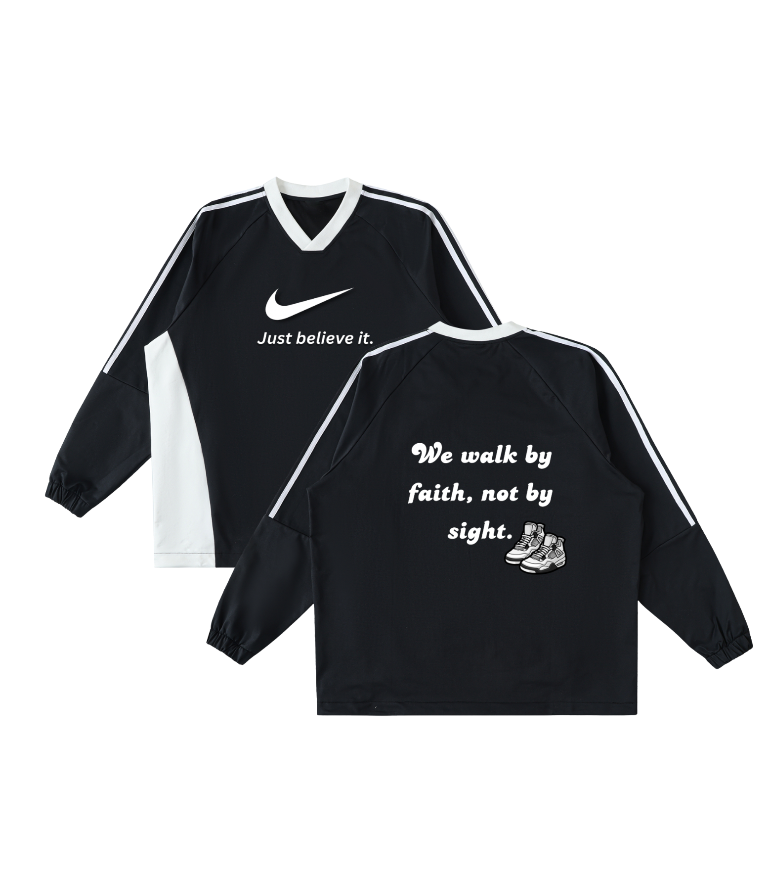 Just Believe It Jersey Crew Pullover