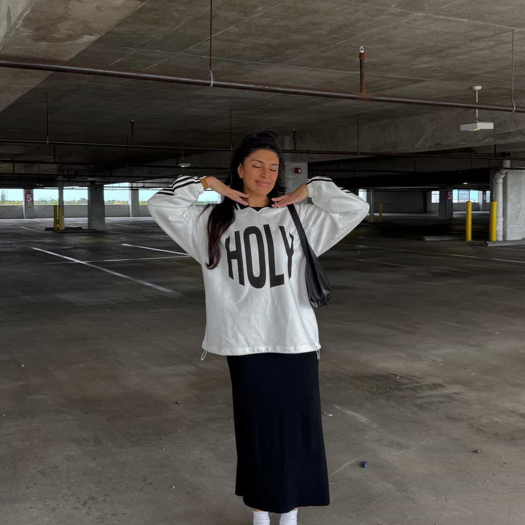 HOLY Striped Collar Pullover