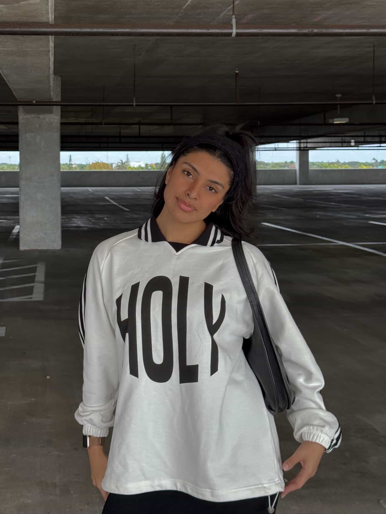 HOLY Striped Collar Pullover