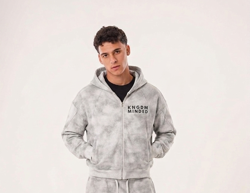 KNGDM Cropped Artic Camo Zip Up