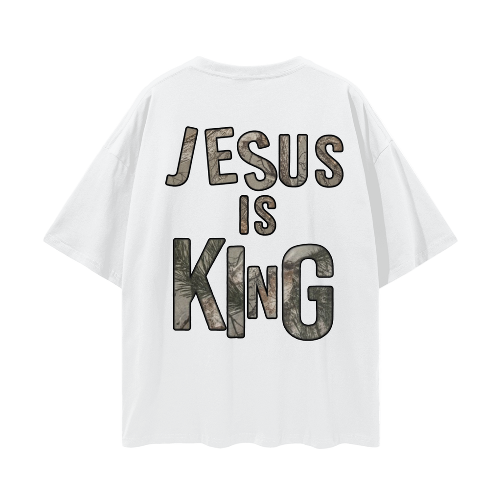 Jesus Is King Loose Drop Shoulder Tee