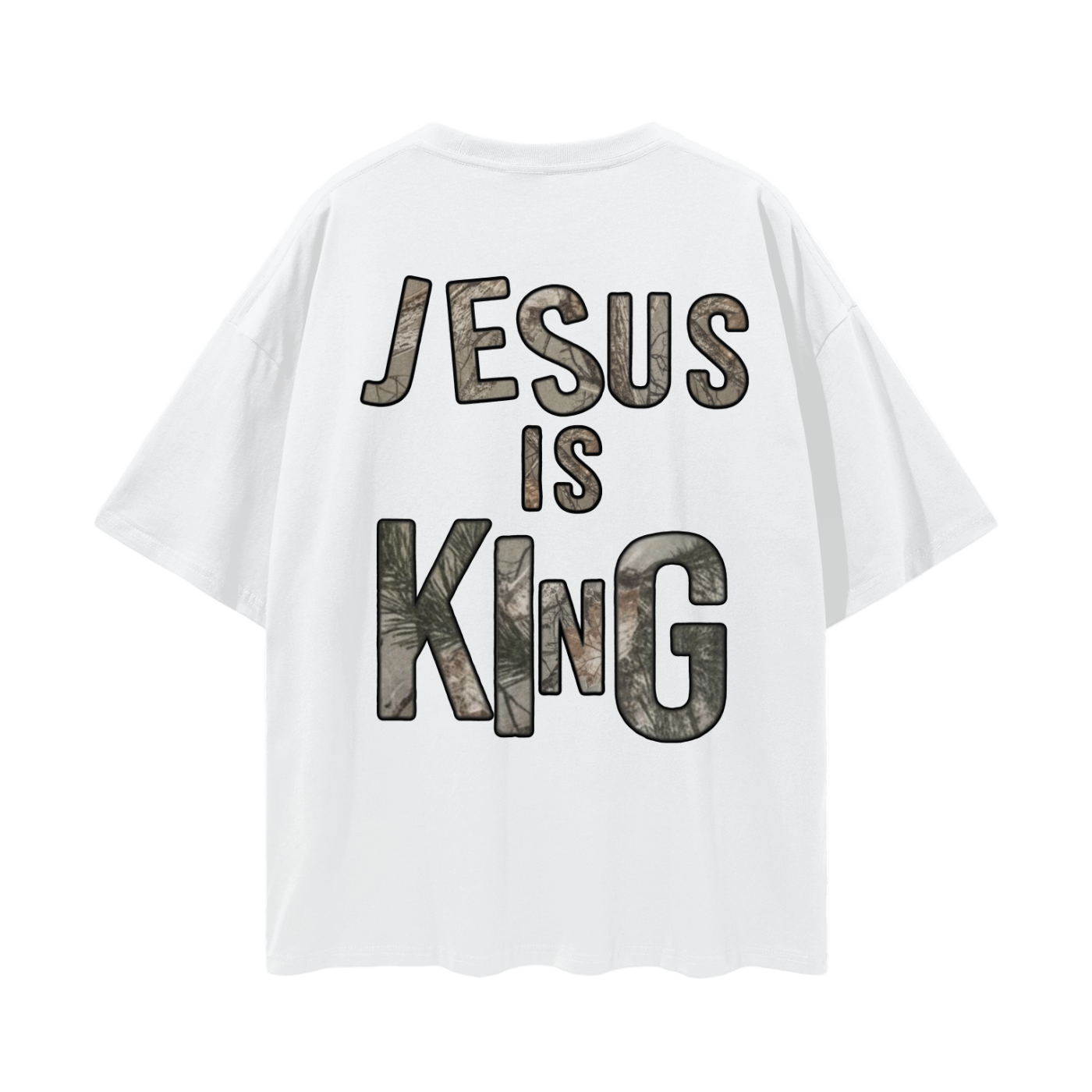Jesus Is King Loose Drop Shoulder Tee