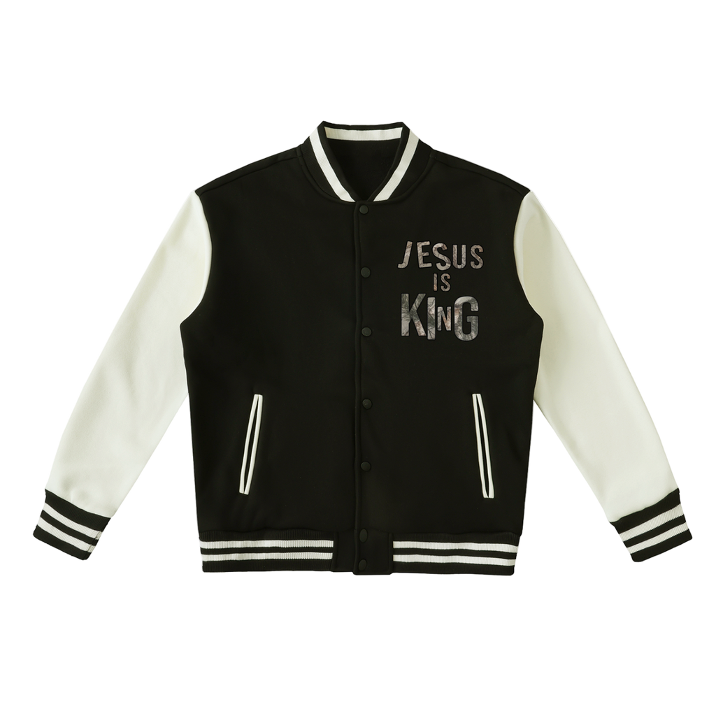 Jesus Is King Fleeced Varsity Jacket