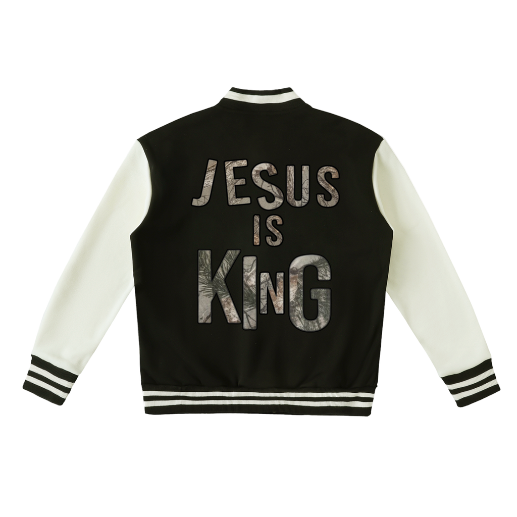 Jesus Is King Fleeced Varsity Jacket