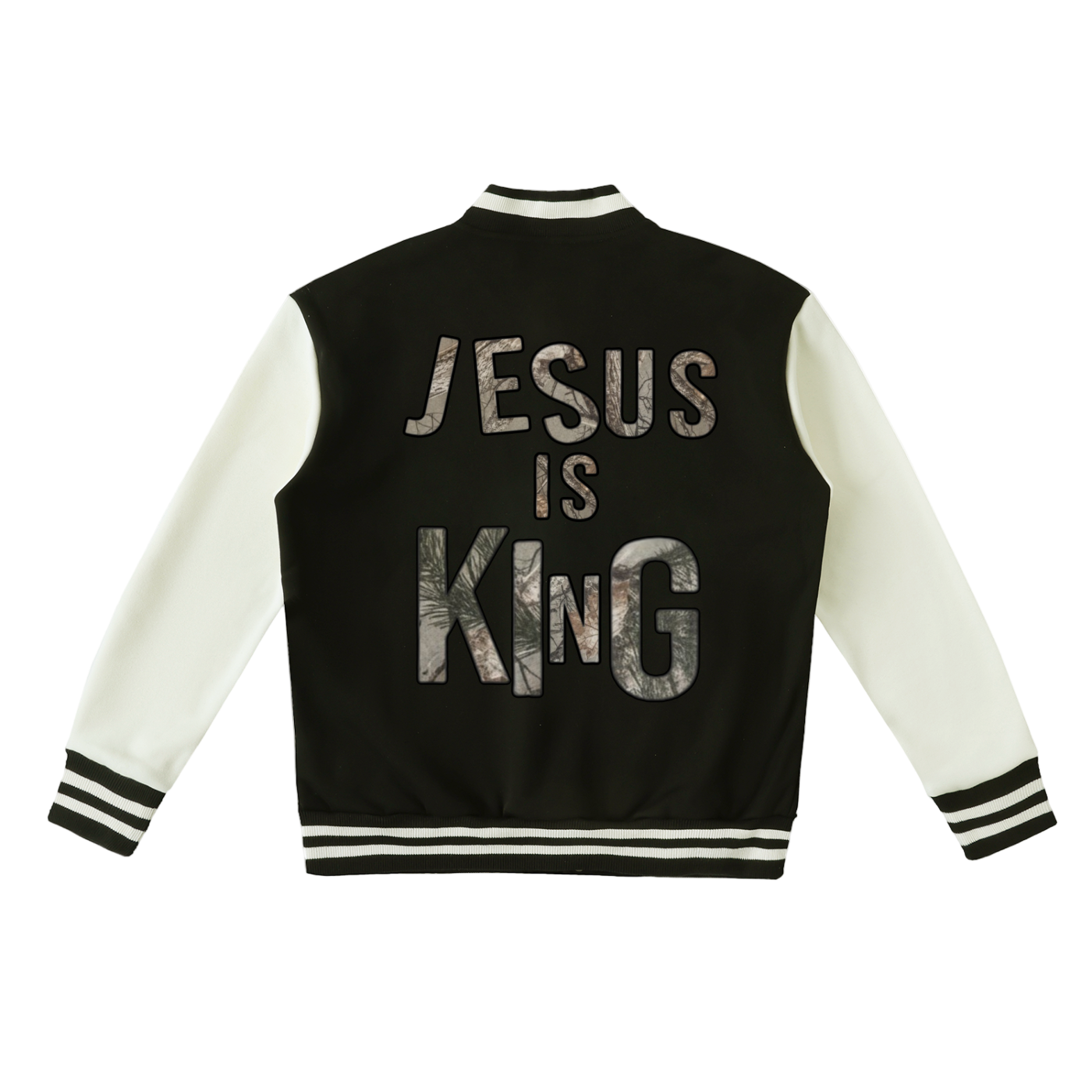 Jesus Is King Fleeced Varsity Jacket