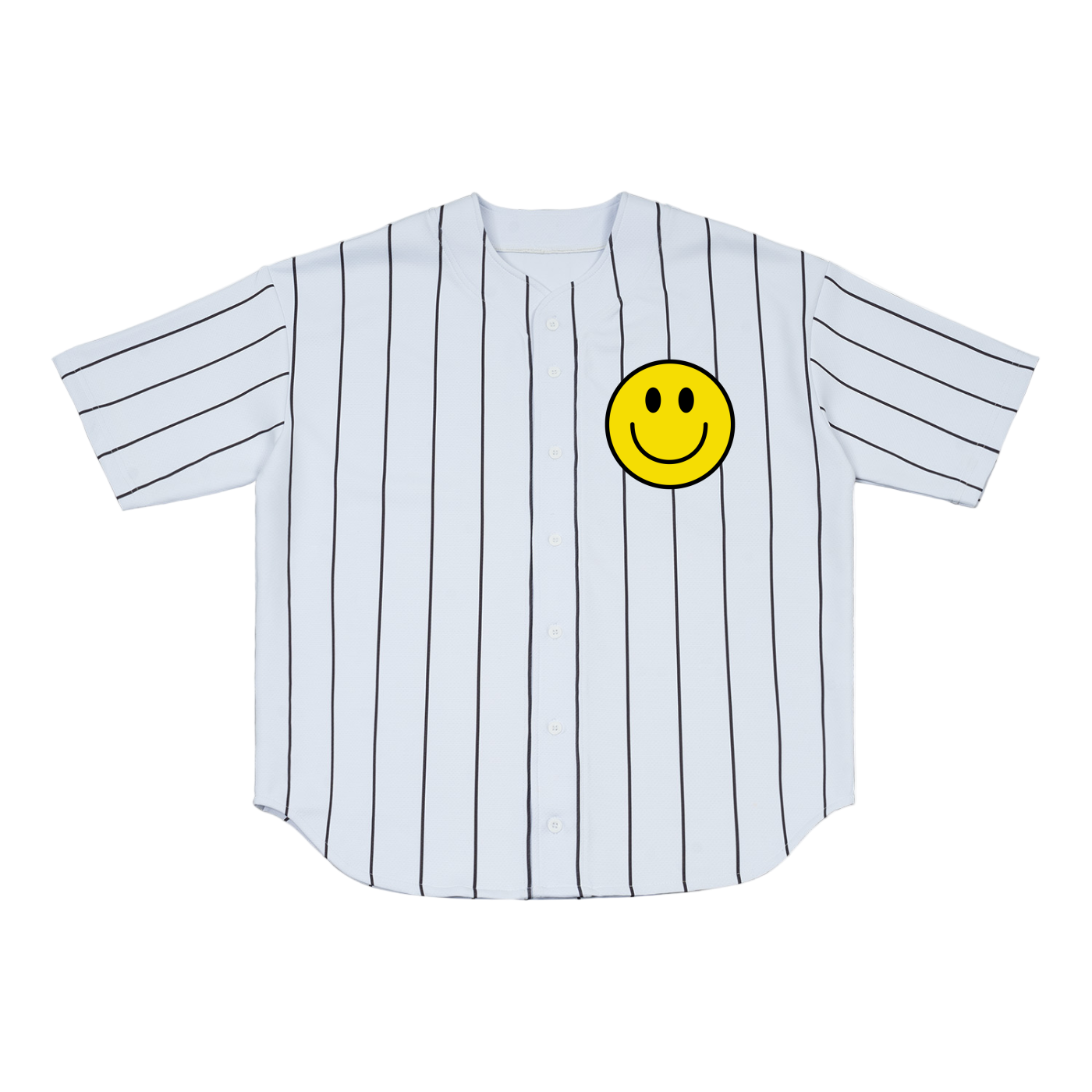 Smiley/ Jesus Is King Pinstripe Baseball Jersey