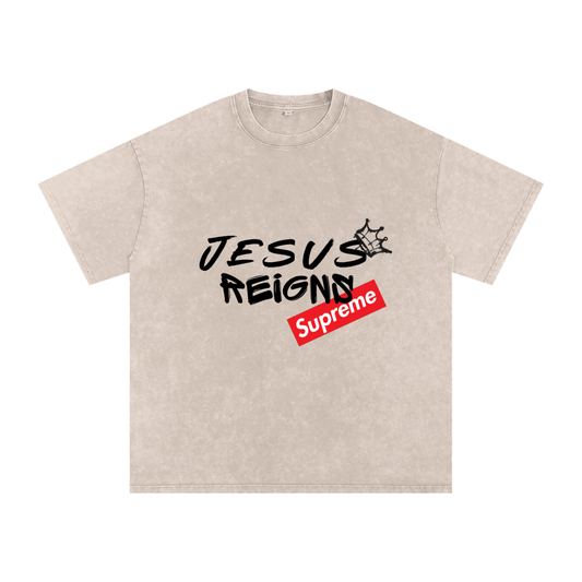 Snow Washed Oversized Cotton T-Shirt