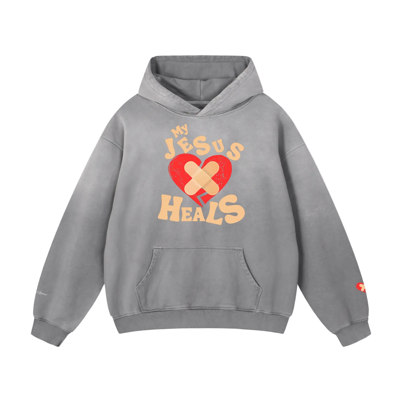 My Jesus Heals Sunfaded Oversized Hoodie