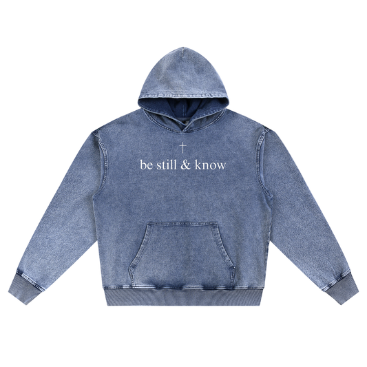 Be Still Still & Know Snow Washed Oversized Hoodie
