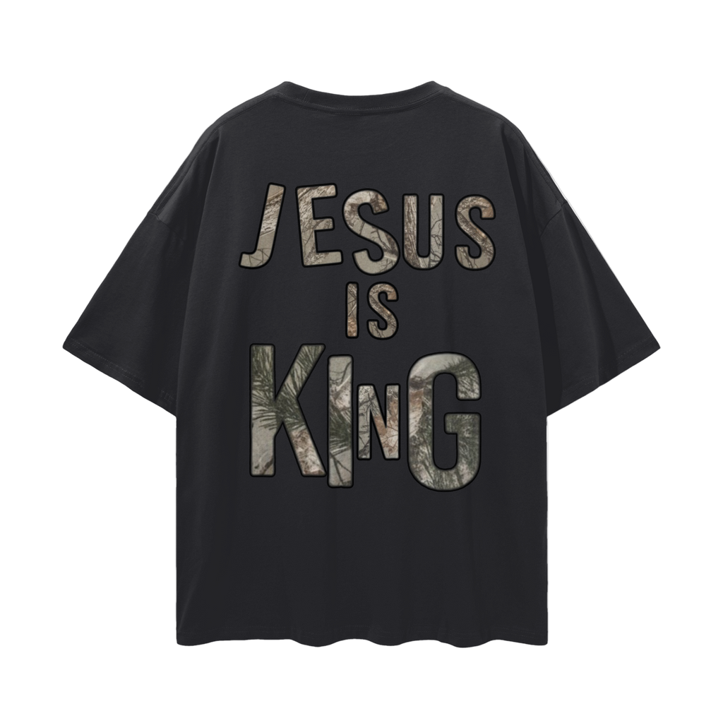 Jesus Is King Loose Drop Shoulder Tee