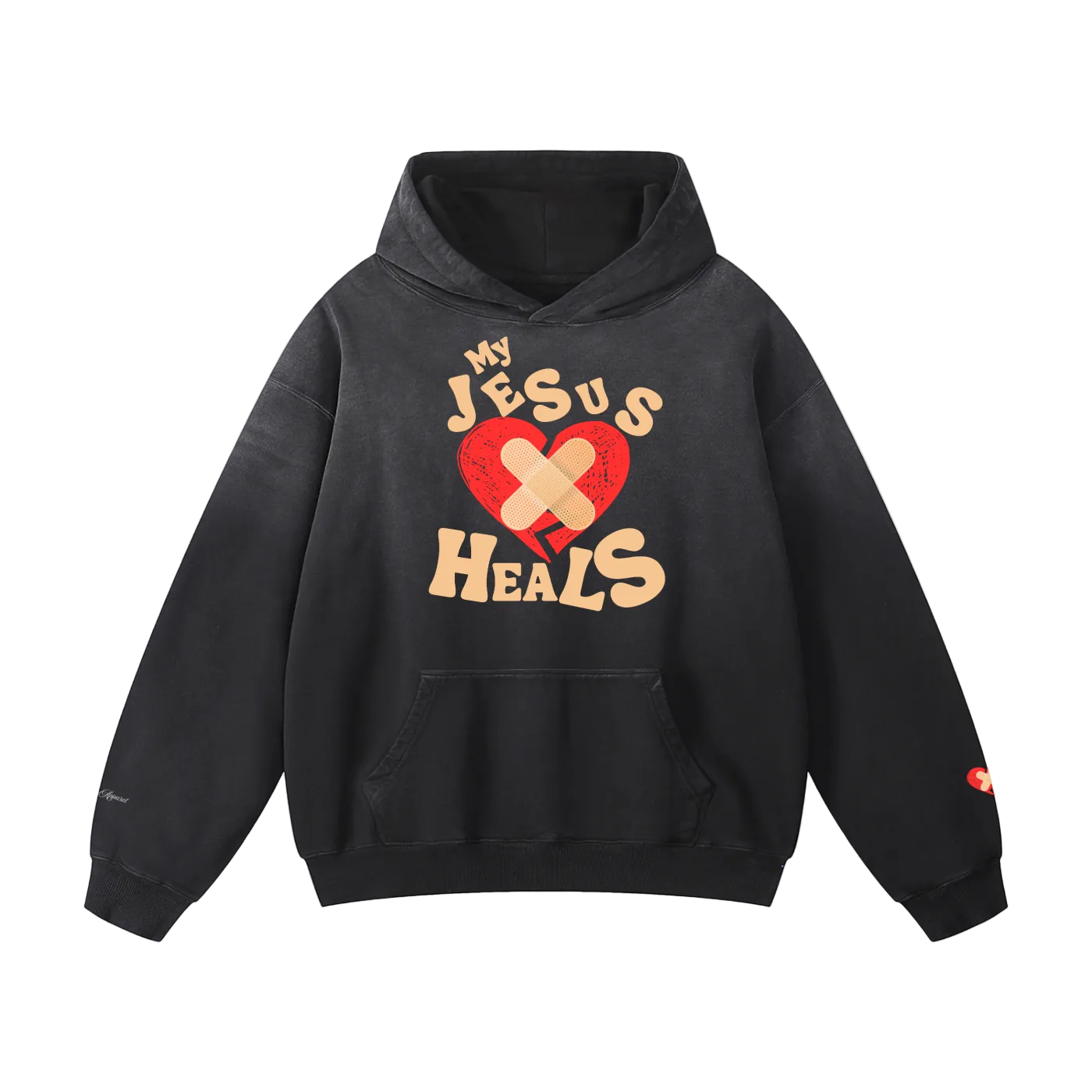 My Jesus Heals Sunfaded Oversized Hoodie