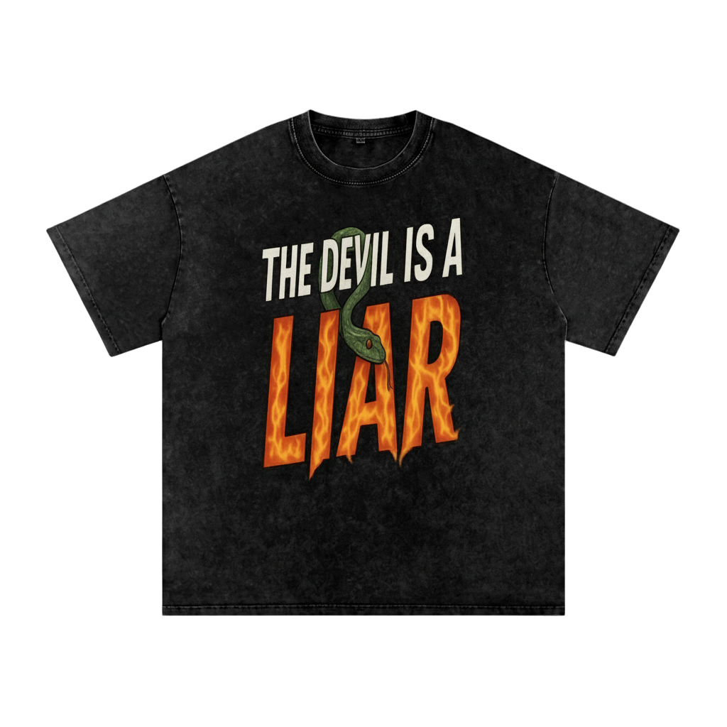 The Devil is a Liar Snow Washed Tee