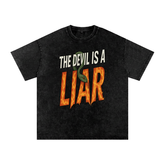 The Devil is a Liar Snow Washed Tee