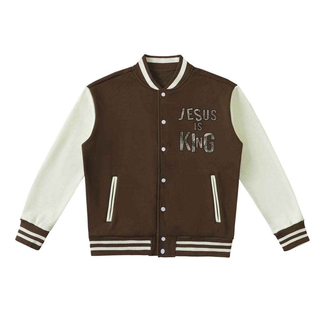 Jesus Is King Fleeced Varsity Jacket