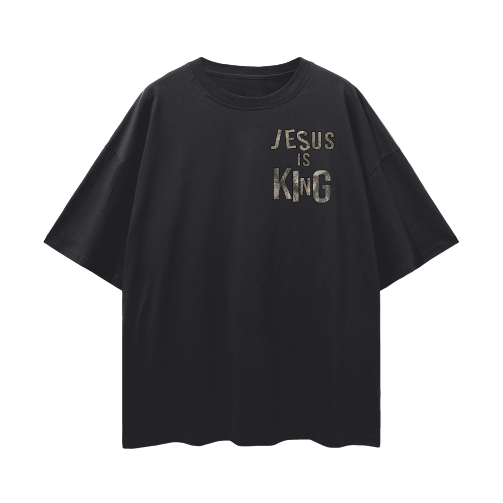 Jesus Is King Loose Drop Shoulder Tee