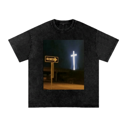 One Way Graphic Snow Washed Tee - alternate view